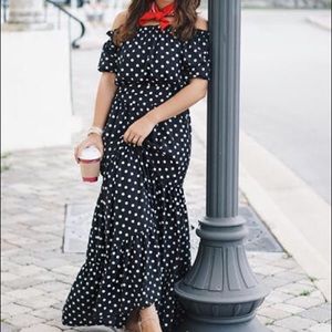 NEW Black and white polka dot sheer dress. Size M